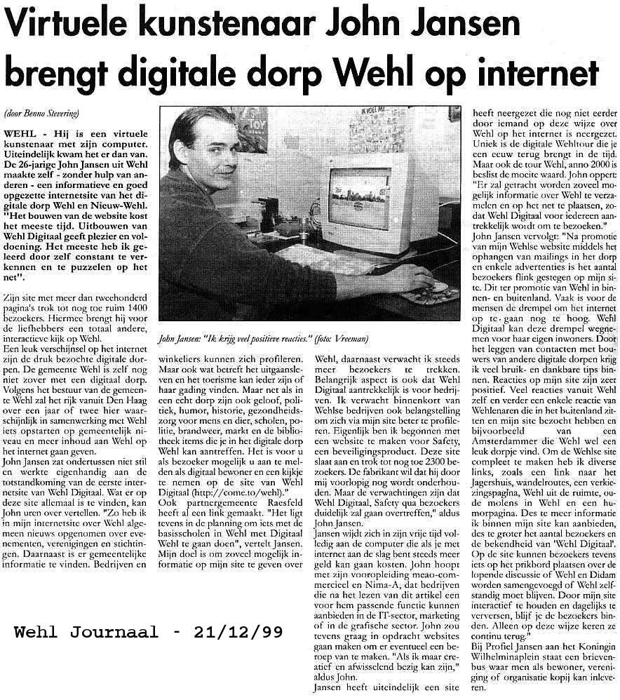 Een interview over Wehl Digiaal en webmaster J. Jansen